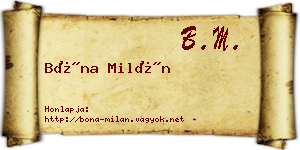 Bóna Milán névjegykártya
