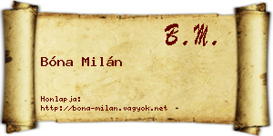 Bóna Milán névjegykártya
